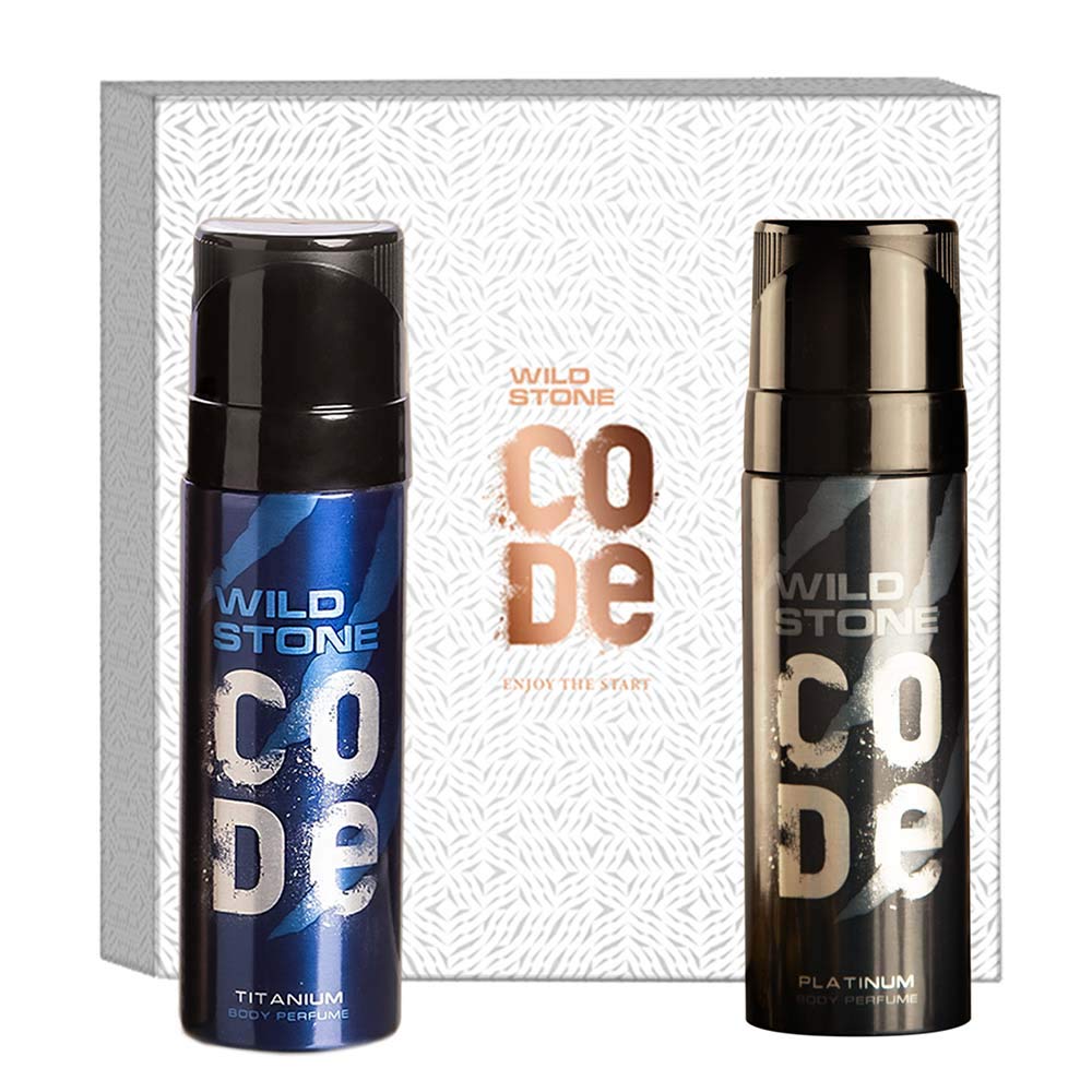 Wild Stone Gift Box With Code Platinum & Titanium Body Perfume 240ml 8.1 Fl.oz. For Men | Long Lasting Fragrance Wild Stone Gift Box With Code Platinum & Titanium Body Perfume 240ml 8.1 Fl.oz. For Men | Long Lasting Fragrance