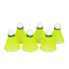 SVR Badminton Nylon Shuttlecocks , Engineered For Excellent Performance And Durability | Green , pack of 6