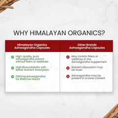 Himalayan Organics Ashwagandha 1000mg, Boost Energy, Strength, Stamina Helps Anxiety & Stress Relief For Men & Women | 120 Capsules 200gm 0.4lbs