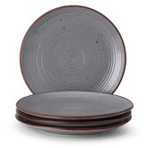 Ceramic Handcrafted Serving Handmade Small Plates Set Of 4, Grey - Diameter: 7 Inch | Stoneware - Dinnerware, Scratch Resistant, Microwave & Dishwasher Safe