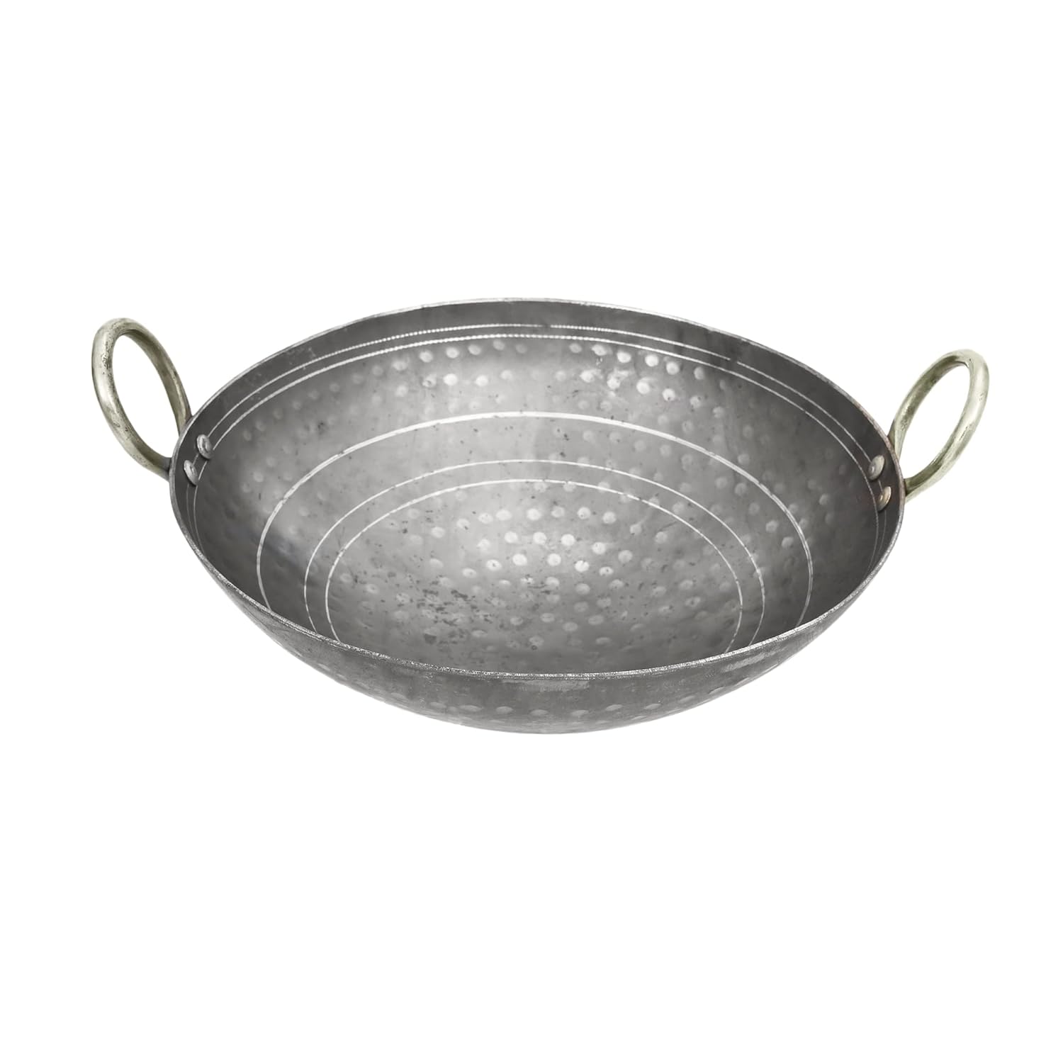 Iron Hammered Kadai 2 Liters | Deep Frying Kadai Handmade Useful For Frying & Cooking - Free Stainless Steel Scrubber Iron Hammered Kadai 2 Liters | Deep Frying Kadai Handmade Useful For Frying & Cooking - Free Stainless Steel Scrubber