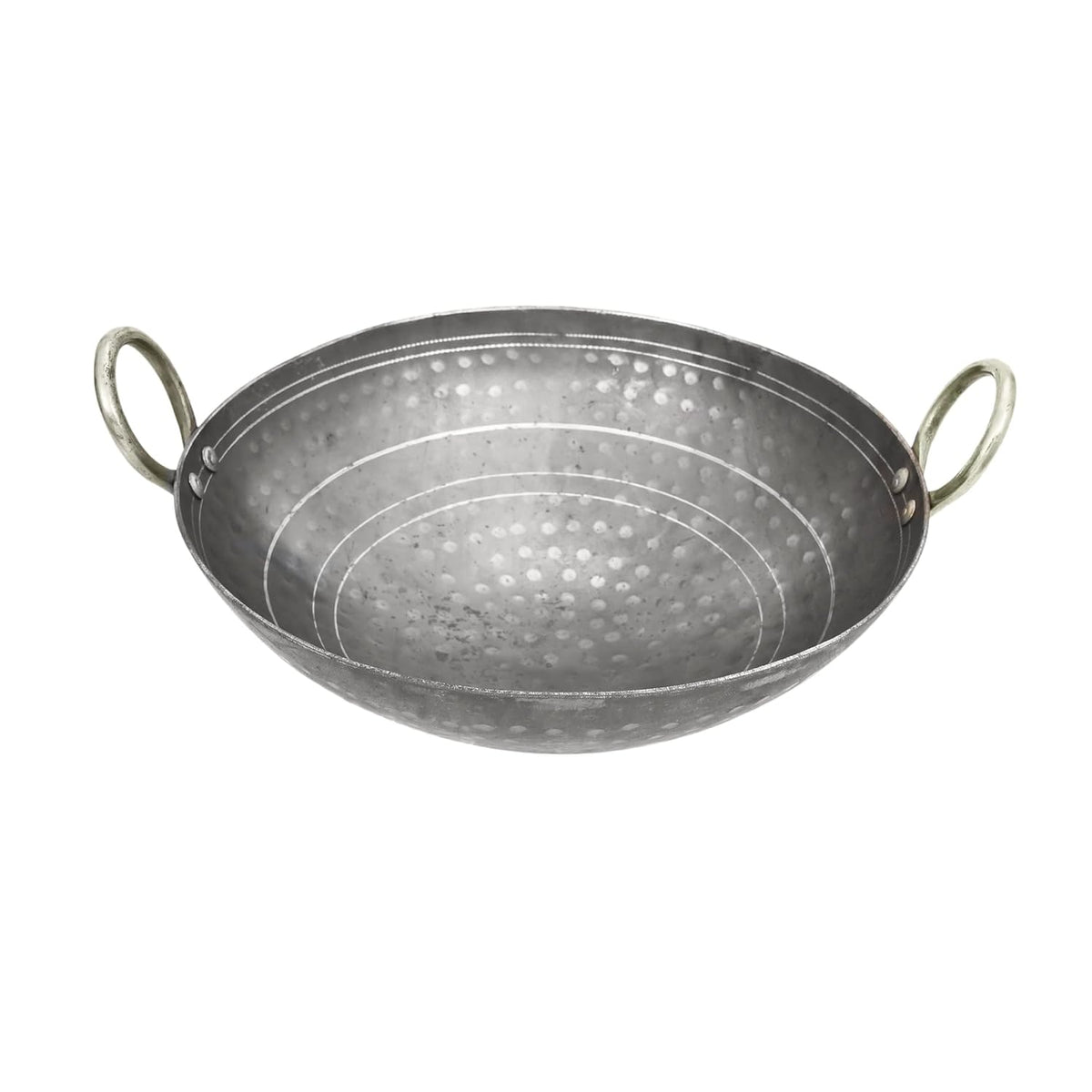 Iron Hammered Kadai 7 Liters | Deep Frying Kadai Handmade Useful For Frying & Cooking - Free Stainless Steel Scrubber