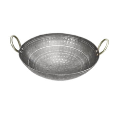 Iron Hammered Kadai 7 Liters | Deep Frying Kadai Handmade Useful For Frying & Cooking - Free Stainless Steel Scrubber