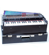 Musical Instrument Harmonium With Full Wooden Top Cover - 3 1/2 Octaves, Total 42 Keys, Two Reeds (Base- Male), Instant Response Keyboard - No Lag Time