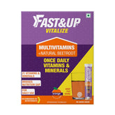 Fast&up Vitalize Immunity Essential Multivitamin For Men & Women - 21 Vital Vitamins & Minerals With Vitamin C, D & Zinc For Daily Health | Orange Flavor , 60 Effervescent Tablets , 200gm 0.4lbs