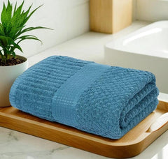 Mush Bamboo Bath Towel | Popcorn Weave 450 Gsm Large Towel For Men & Women | 3x Softer & Absorbent Than Cotton, Teal