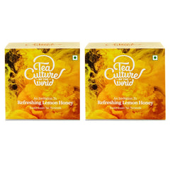 Tea Culture Of The World Refreshing Lemon Honey Green Tea - Pack Of 2 X 16 Tea Bags | Comforting & Refreshing Flavor - Natural Aroma, 100% Whole Leaves, No Dust | High Caffeine