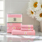 Brodloom Cotton 1 Bath Towel + 2 Hand Towels 950 Gsm | Ultra Soft, Quick Dry & Premium Gift Set Towel (Pink)