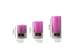 LAVENDER PILLAR CANDLE 2 INCH, 3 INCH, 4 INCH EACH BEST SUITABLE FOR GIFTING
