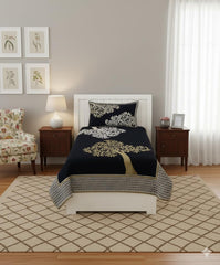 Velvet Bedsheet For Single Bed With 1 Pillow Cover - 60 X 90 Inches, Black & White | Bedsheet Provides A Soft & Comfortable Feel To Your Skin