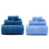 Mush Bamboo Bath Towels 600 Gsm | Ultra Soft, Absorbent & Antimicrobial Bath Towel, Hand Towel & Face Towel | Navy & Sky (6 Piece)