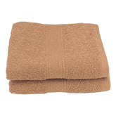 Patpug 100% Indian Ultra Soft Cotton Hand Towel 400 Gsm | For Gym, Workout, Yoga, Wash Basin (Coffee Brown) - 2 Piece