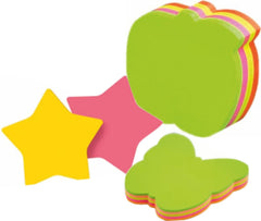 Sticky Notes 300 Sheets Cube - 6 Pads (50 Sheets Each) | Creative Shapes, Vibrant Colors