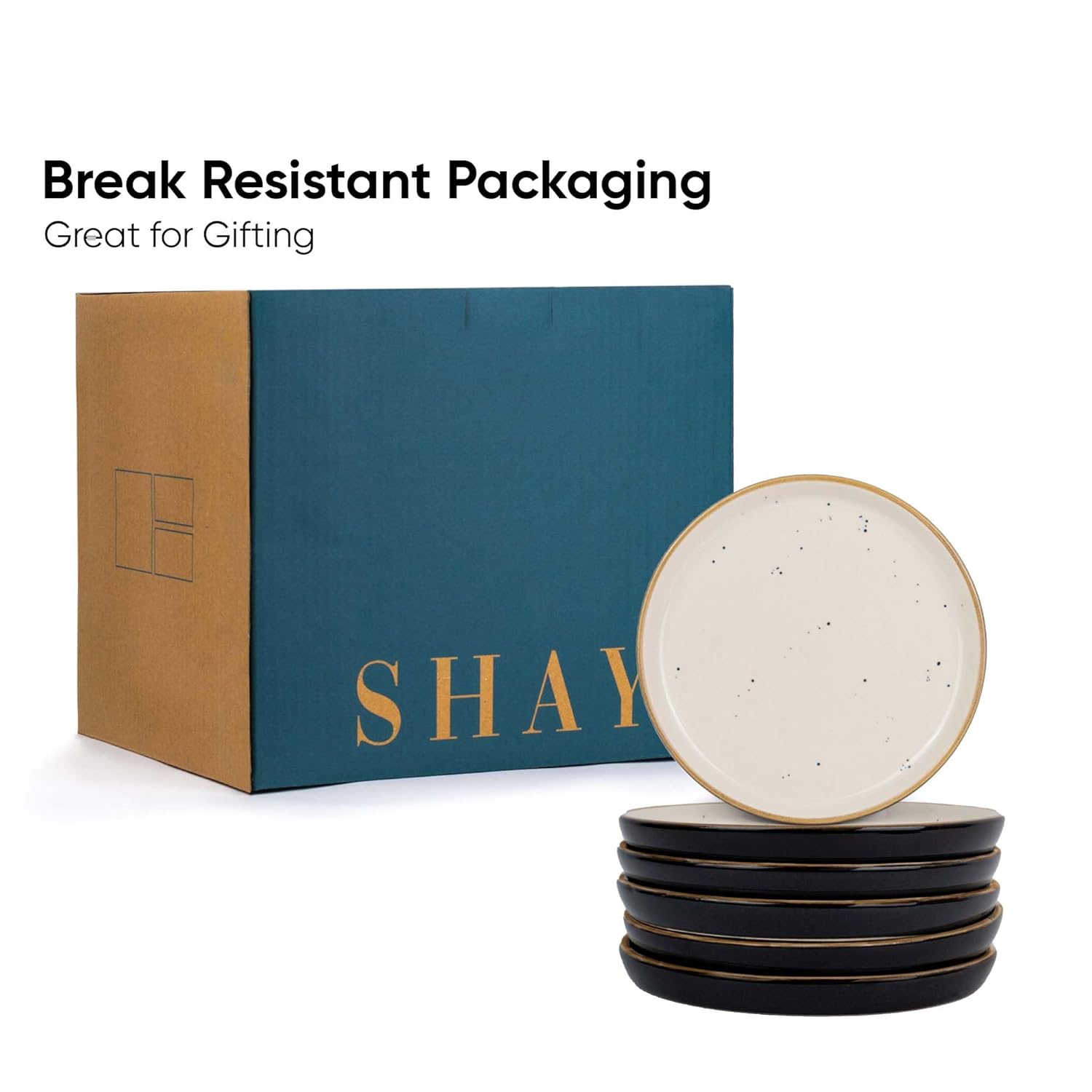 Quarter Plates Set Of 6, Black Ivory - Ceramic Snack Plates | Snacks Plates Set - Dessert Plates, Snack Plate | Small Plates With Glossy Finish - Microwave Safe & Chip Resistant Quarter Plates Set Of 6, Black Ivory - Ceramic Snack Plates | Snacks Plates Set - Dessert Plates, Snack Plate | Small Plates With Glossy Finish - Microwave Safe & Chip Resistant