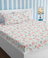 Double Bedsheets With 2 Pillow Covers | 86 X 90 Inches, Aqua & Pink - Soft & Luxury Bedsheet | Long Lasting & Soft Touch Bedsheet