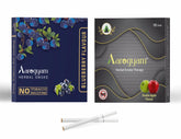 Aarogyam Herbals Pack Of 2 Flavours 100% Tobacco & Nicotine Free Cigarette For Relieve Stress & Mood Enhance Product Double Apple - Bluberry - 10 Sticks X 2 Packets