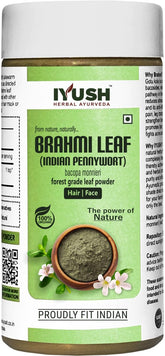 Iyush Herbal Ayurveda Brahmi Powder Bacopa Monnieri Powder Brahmi Powder For Hair Growth Organic Powder, Hair Volume, Hair Volumizing | 100gm 0.2lbs