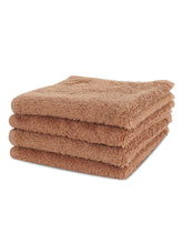 Maspar 100% Cotton Embedded Stripe Face Towel 600 Gsm - Set Of 4 (Brown)