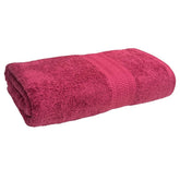 Stamio Cotton Bath Towel 600 Gsm | Two Ply Combed, Extra Soft & Absorbent Large Full Size Towels For Bathing, Home, Sports, Salon, Hotel Use (Maroon Red)