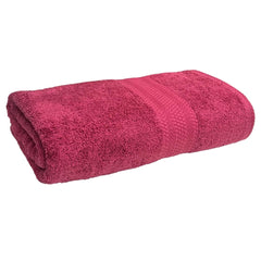 Stamio Cotton Bath Towel 600 Gsm | Two Ply Combed, Extra Soft & Absorbent Large Full Size Towels For Bathing, Home, Sports, Salon, Hotel Use (Maroon Red)