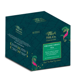 TGL Co. Organic Green Tea - Pack Of 2 X 16 Pyramid Tea Bags, 64gm, 2.2 Ounce | Rich In Anti Oxidant, Improve Digestion - Medium Caffeine, No Artificial Flavor