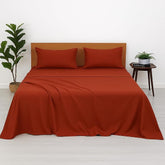 100% Pure Cotton Double Bed Bedsheet With 2 Pillow Covers - Size 90 X 100 Inches, Red | Lightweight, Soft & Breathable Durable & Long-Lasting Bedsheet