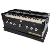 Musical Instrument Harmonium - 7 Stopper, 39 Keys, 3 1/4 Octave, Double Bellow, Two Reeds (Base- Male) | Two Side Carry Handle