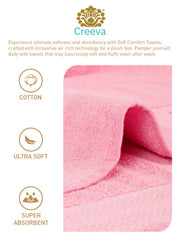 Creeva Classic Cotton Bath Towel 550 Gsm - Baby Pink