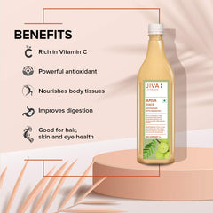 Jiva Amla Juice 100% Pure & Natural Helpful In Digestion, Enhance Skin, Hair & Eye | 1 Litre 2.2lbs Each Pack Of 2