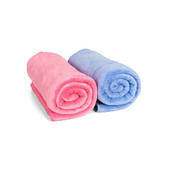 U & U Unique Utilities Microfiber Bath Towels Large Size 400 Gsm | Bath Towel For Men & Women | Soft, Ultra Absorbent & Quick-Dry Towels For Bathing (Pink & Blue) - Set Of 2