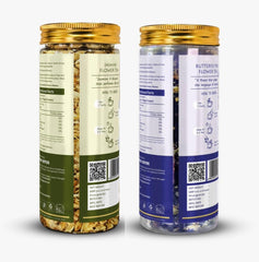 Syha Butterfly Pea Flower Tea + Jasmine Flower Tea - Pack Of 2 X 30gm, 1.05 Ounce Each | Supports Skin Health - Pure Dried Flower, Caffeine Free, Gluten Free