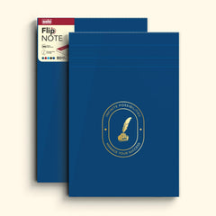 Flip Note A5 Notepad – Velvet Finish Cover, 80 Sheets, Smooth Paper (Dark Blue) Pack Of 2