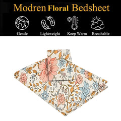 Floral Printed Single Bedsheet Size With 1 Pillow Cover - 60 X 90 Inches, Multicolor | Cotton Wrinkle Free Soft, Breathable | Durable & Long-Lasting