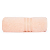 Micro Cotton Remy Basel Luxury Terry Cotton Bath Towel 550 Gsm | Super Comfortable 100% Long Staple Cotton Bath Towel (Peach)