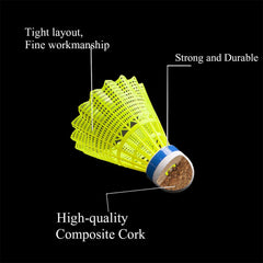 Senston Sports Birdies Nylon Badminton Shuttlecocks , Yellow | Pack Of 6 For Beginners
