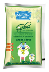 Natural A2 Desi Cow Ghee By Mother Dairy | Good Source Of Energy & Vitamin A Healthy Tasty Desi Cow Ghee Perfect For Bones Health | (1 Litr) 33.8 Ounce