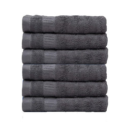 Mush Bamboo 100% Bamboo Hand Towels 1200 Gsm | Ultra Soft, Absorbent & Quick Dry Towel - Pack Of 6 (Grey)
