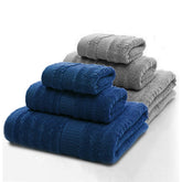 Mush Bamboo Luxurious 2 Bath + 2 Hand & 2 Face Towel 1800 Gsm | Ultra Soft, Absorbent & Antimicrobial Towel (Navy & Grey) -6 Piece