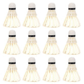 Zerone Badminton Feather Shuttlecocks , Suitable For Practice And Casual Playing | White Pack Of 12