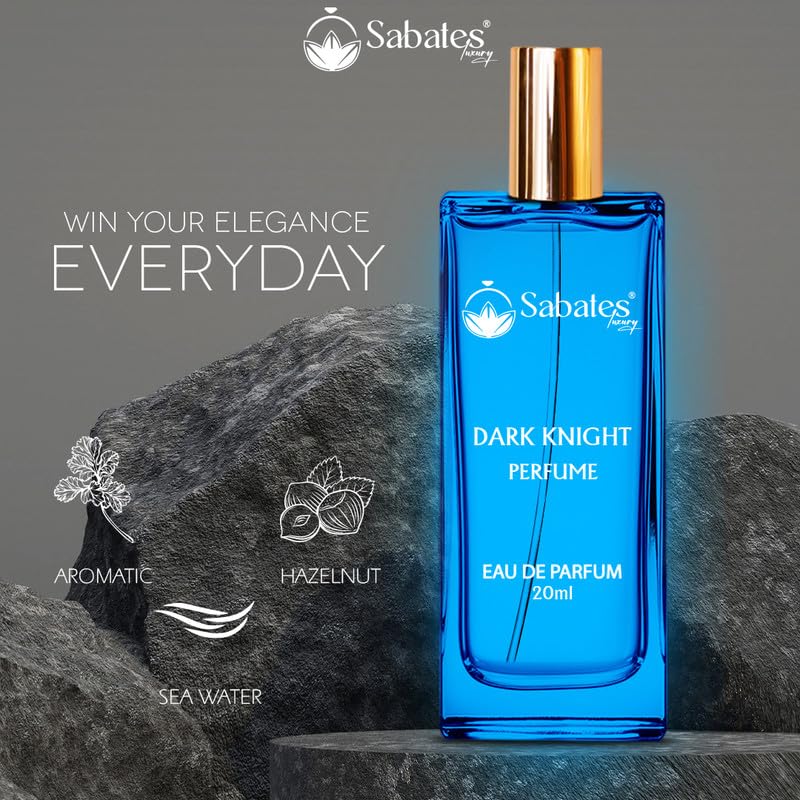 Sabates Dark Knight Eau De Parfum  Each 20ml 0.6 Fl.oz. Combo Of 2 | Instant Freshness, Anytime / Anywhere | For Men Sabates Dark Knight Eau De Parfum  Each 20ml 0.6 Fl.oz. Combo Of 2 | Instant Freshness, Anytime / Anywhere | For Men