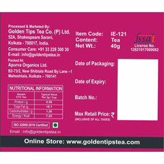 Golden Tips Applause Premium Assam CTC Tea - 40gm, 1.4 Ounce, 20 Sachets | Strong & Aromatic Chai Patti - 100% Natural Loose Tea Leaves | Artificial Flavor Free, Rich In Antioxidants