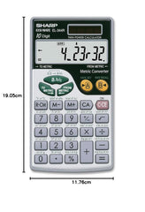 Sharp EL344RB 10-Digit Calculator With Punctuation, Metric Converter, Solar Powered LCD Display, Small Pocket Calculator For Students & Professionals