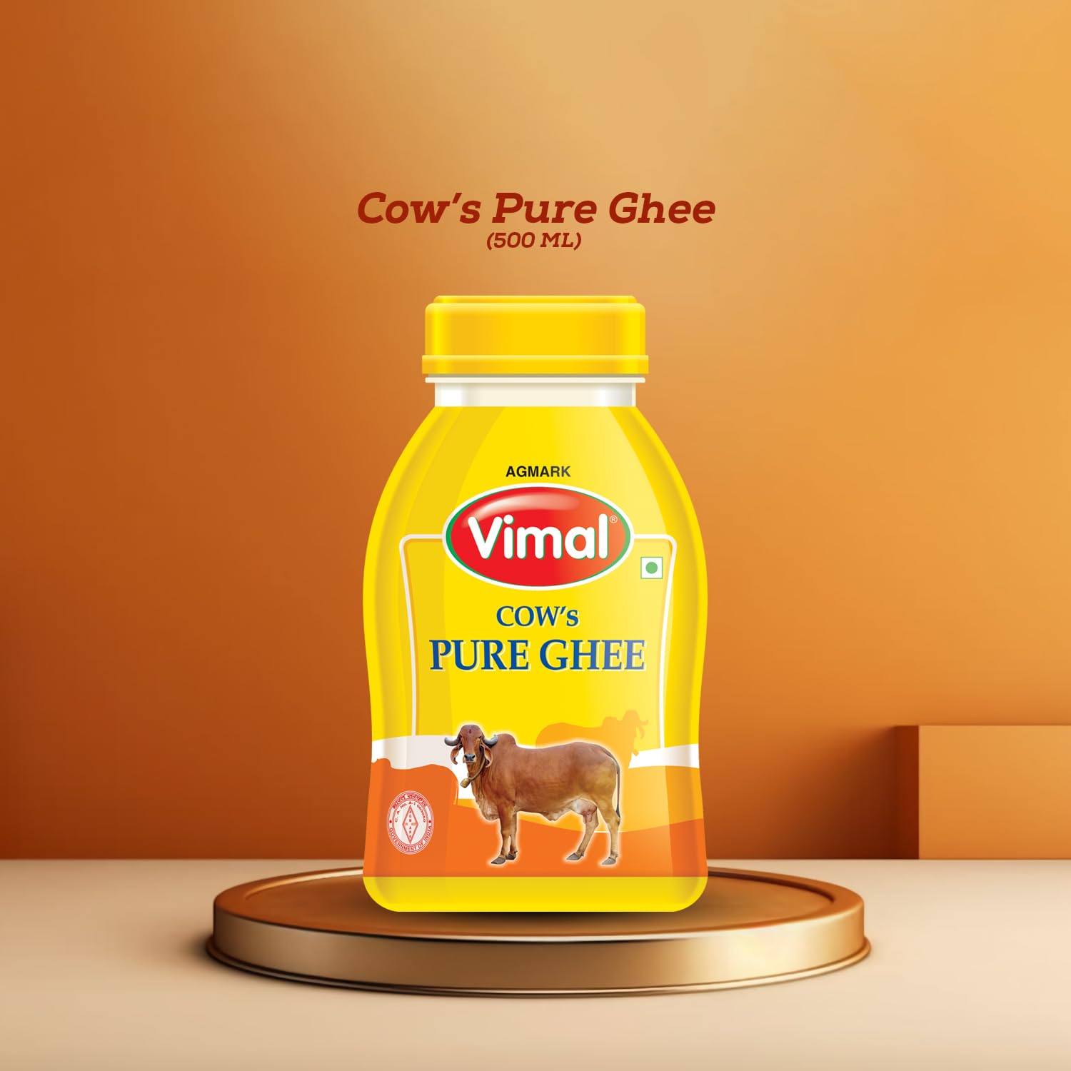 Premium Agmark Cow Pure Ghee By Vimal | Natural & Rich Flavor Healthy Desi Cow Ghee Ideal For Laddus | (500ml) 16.9 Ounce | Plastic Bottle Premium Agmark Cow Pure Ghee By Vimal | Natural & Rich Flavor Healthy Desi Cow Ghee Ideal For Laddus | (500ml) 16.9 Ounce | Plastic Bottle