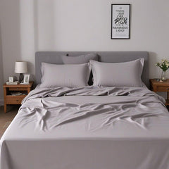 Single Size Fitted Bedsheet With 2 Pillow Covers - 36 X 78 Inches, Silver | All-Round Elastic | Comfortable, Wrinkle Resistant, Fade Resistant & Environmentally Friendly