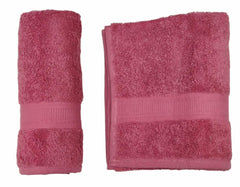 Bombay Dyeing Plain Santino 500 Gsm Cotton Hand Towel Set - Wild Rose (2 Piece)