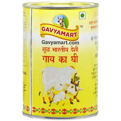 100% Pure Indian A2 Cow Ghee By Gavyamart | Rich In Healthy Fat Nutrients Desi Cow Ghee Perfect For Cooking & Cookies | (1 Litr) 33.8 Ounce | Tin Pack