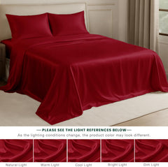 1 Double Bedsheet For Queen Size With 2 Pillow Covers - 90 X 100 Inches, Crimson Red | Perfect For Romantic Night, Excellent Gift For All Celebrations Bedsheet