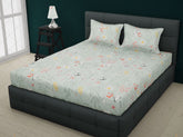 Elastic Fitted Bedsheet For Double Bed With 2 Pillow Cover - 60 X 78 Inches, Multicolor | Super Soft Brushed Durable Fabric