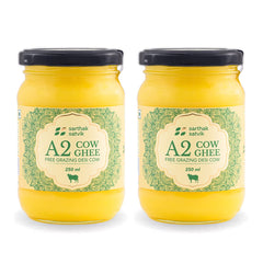 100% Natural A2 Cow Ghee Desi By Sarthak Satvik | Nutrient Rich Ghee Made With Traditional Binola Method Good | 500ml (250ml * 2) 16.9 Ounce | Jar Pack