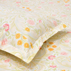Flat Bedsheet Queen Size Bed With 2 Pillow Covers - 100 X 90 Inches, Cream & Yellow | Soft, Breathable & Durable | Skin-Friendly & Durable